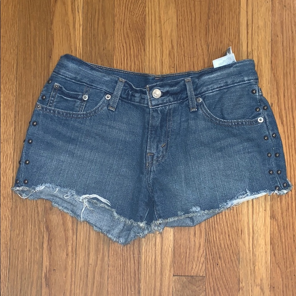 Levi shorts with metal studs on side!!